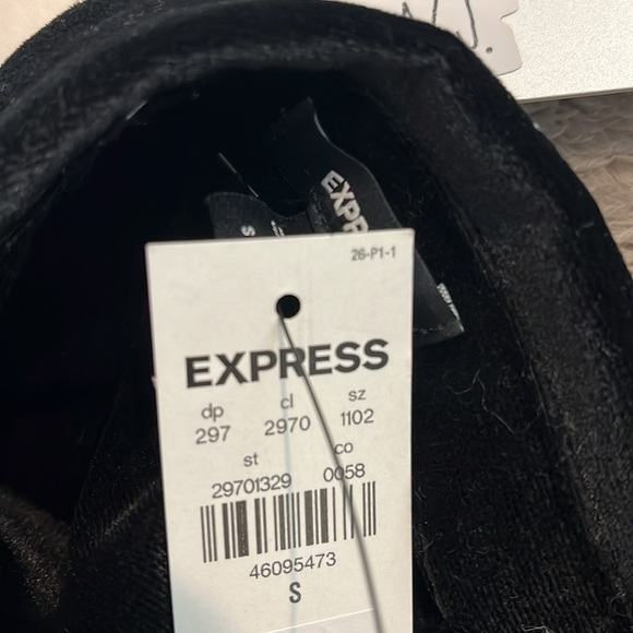 Express Black velvet long sleeve button down collar shirt NEW size small - Picture 7 of 7